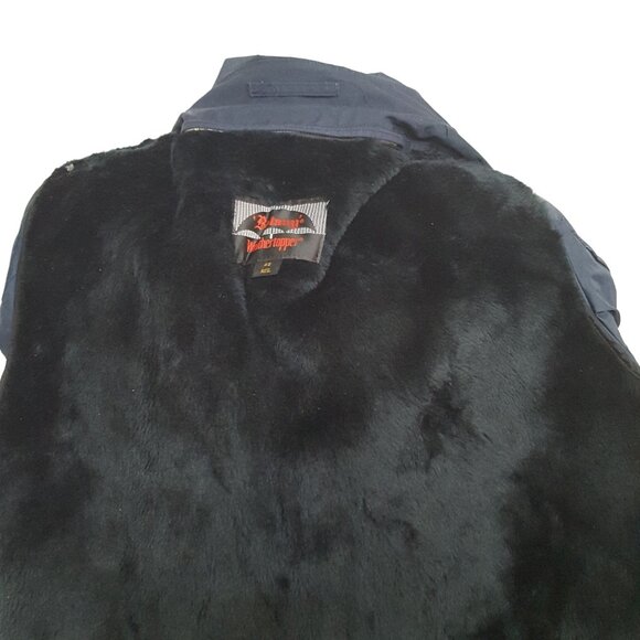 Botany Weather Topper Mens 42 Reg Navy Double Breasted Zip Out Fur Lining - Picture 6 of 7